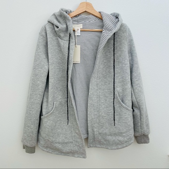 MELLODAY CONTRASTING SOFT HOODIE JACKET - Picture 2 of 6